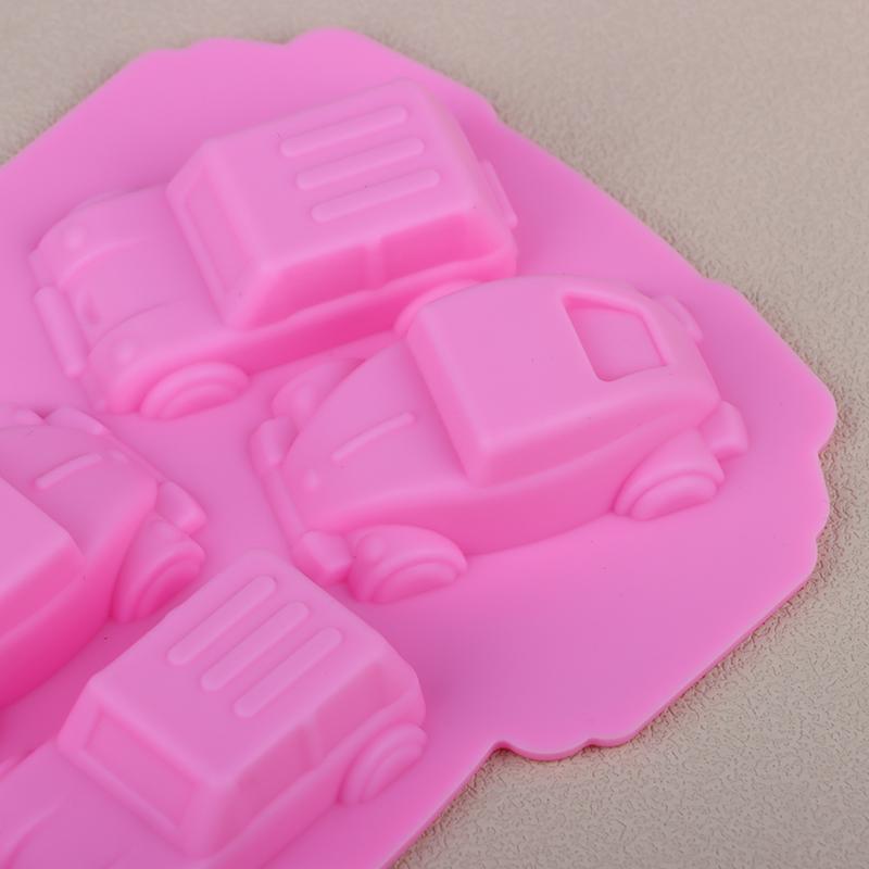 1Pc Cartoon Car Shape Silicone Mold Diy Chocolate Muffin Ice Baking Pan Soap Pastry Bakeware Cake Decoration Baking Mold