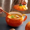 Кружка-тыквы Керамическая с крышкой с ложкой Кофейные чашки Молочный чай Завтрак Креативный дизайн ручки Подарок Посуда для напитков Кухня Хэллоуин