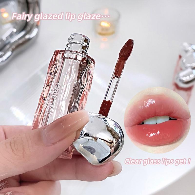 Crystal translucent lip glaze moisturizing water is not easy to fade natural mouth red lip glaze