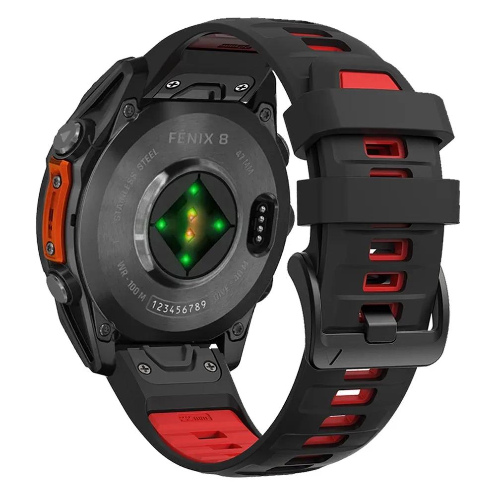 QuickFit 26mm 22mm 20mm Two Tone Silicone Strap for Garmin Fenix 8 E 7X 7 7S Pro 6X 6 6S Pro 5X 5S 5 Plus Bracelet Band