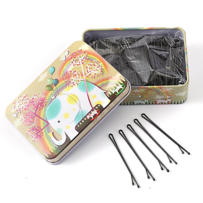 Одинарная черная шпилька-зажим для челок и высоких причесок