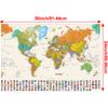 World Map-Countries with Cities,Polyester Wall Hanging,for Kids' Room,Living Room,Dorm,Educational Decor,Wall Art,Travel Tools