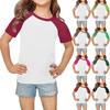 Мягкие летние футболки с коротким рукавом и воротом для девочек 3–14 лет