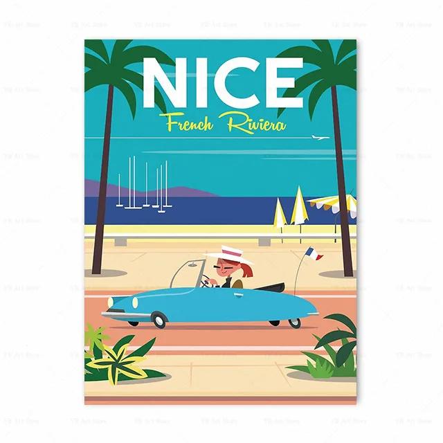 Франция Париж Прованс Амальфи Знаменитый Городской Пейзаж Принт Искусство Холст Постер Для Украшения Гостиной Домашняя Настенная Картина