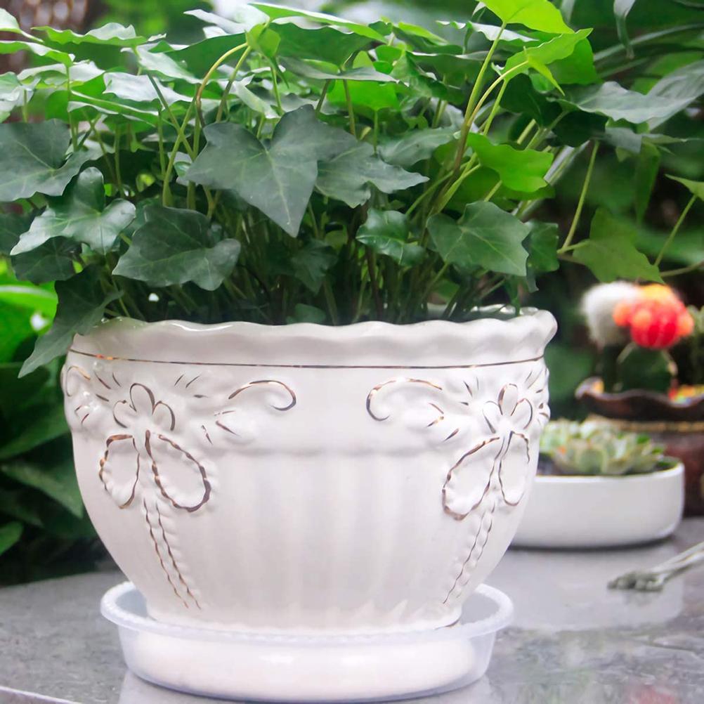 10 Pcs Clear Plant Saucers Plastic Flower Pot Drip Trays for Indoors Outdoors