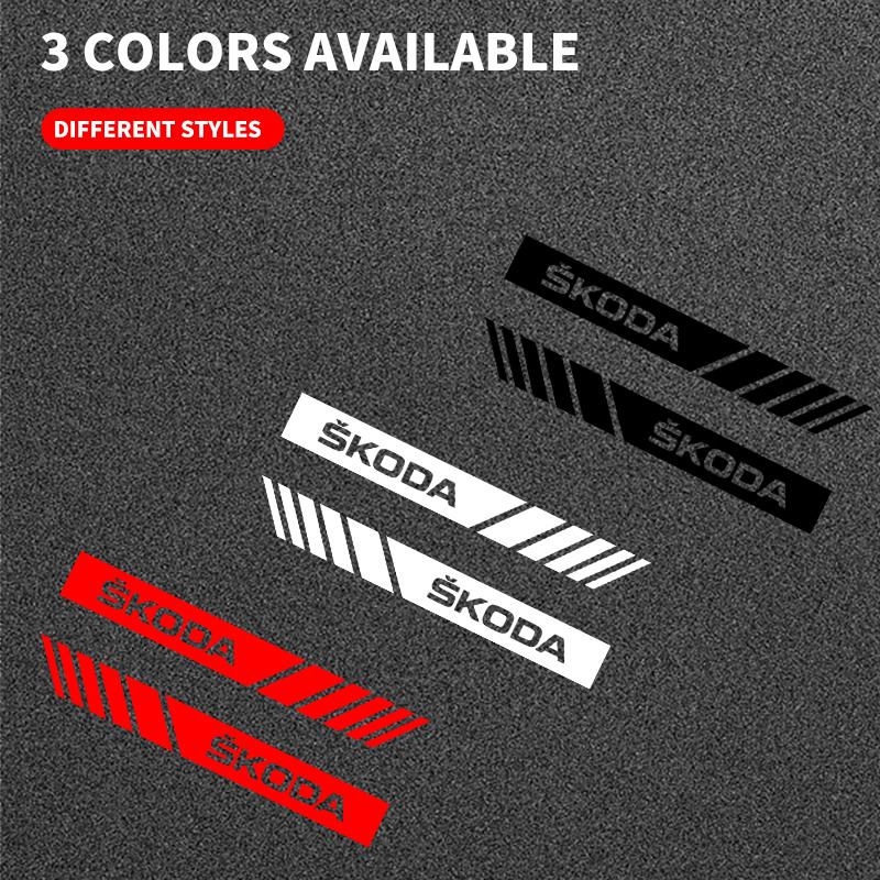 pdvri7 2Pcs Car Rearview Mirror Side Decal Stripe Sticker Vehicle Body For Skoda Octavia MK2 MK3 2 3 A7 Fabia Karoq Kodiaq Rapid