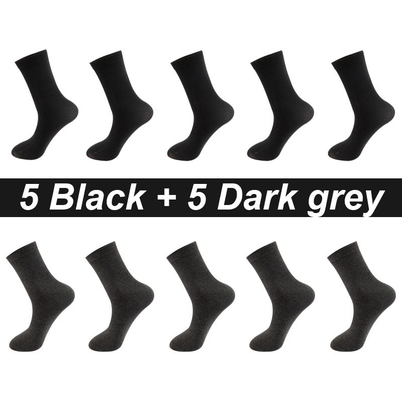 10Pairs/Lot Men Socks Combed Cotton Black Casual Business Breathable High Quality Man Sock New For Male Plus Size EU38-48