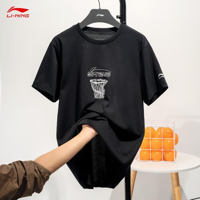 Li-Ning Унисекс хлопковая футболка с коротким рукавом