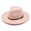 Jazz Top Men'S And Women'S Hemmed Cowboy Hat, Woolen Warm Jazz Hat