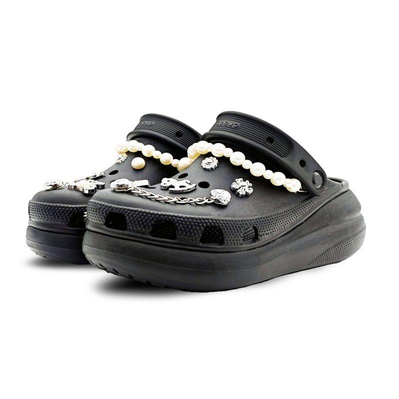 Crocs EVA Puffs Noble Detachable Hole Shoes Unisex Black