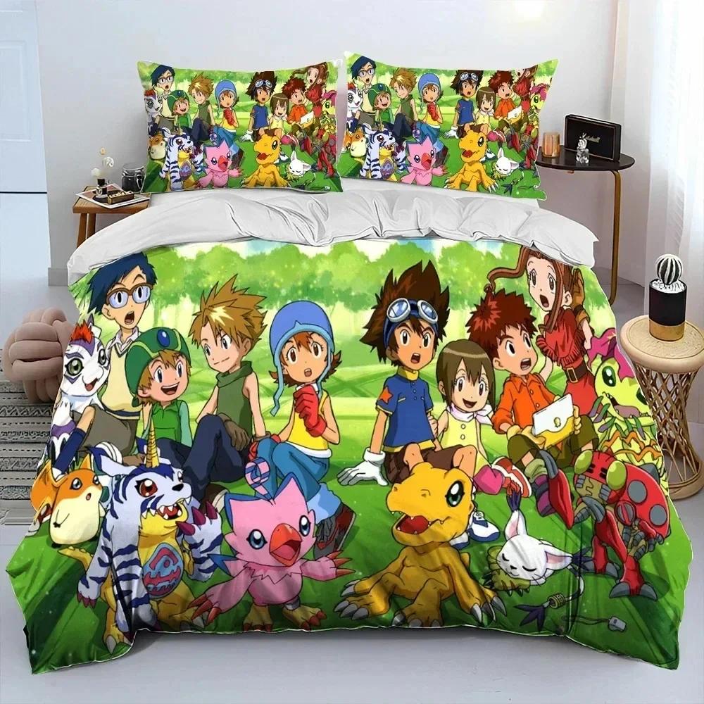 Аниме Digimon Adventure Monster Комплект постельного белья Пододеяльник Постельный комплект Одеяло Чехол Наволочка Одеяло King Queen Size Мальчики Взрослые