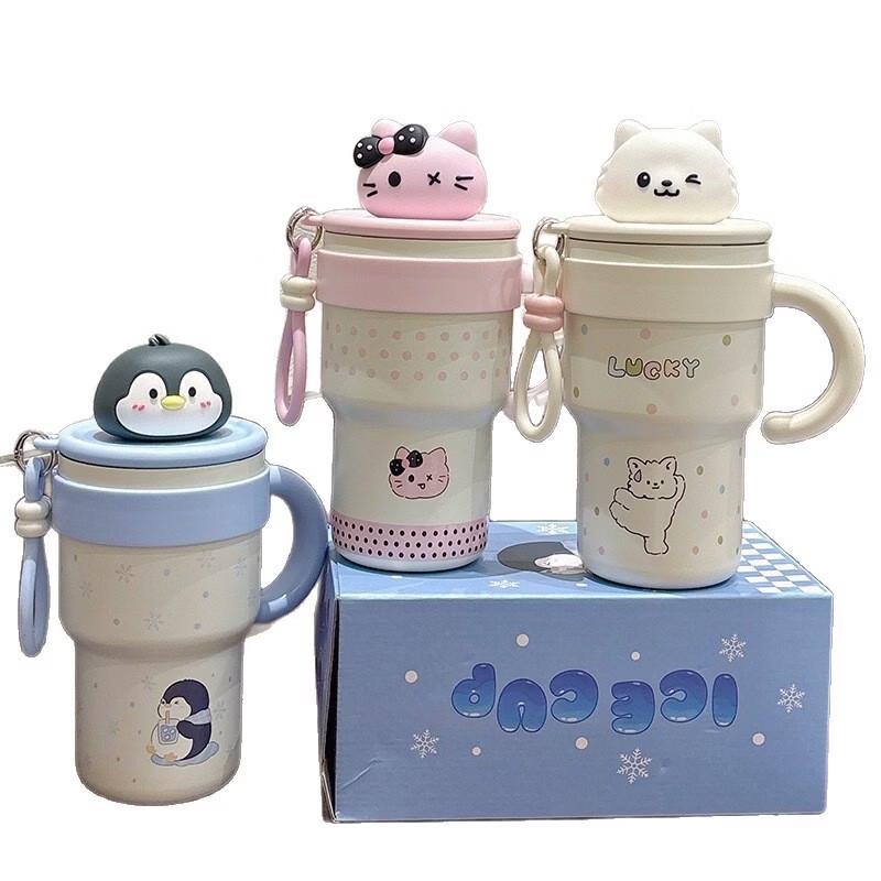 Shangqi Cute Penguin Stainless Steel Portable Water Bottle