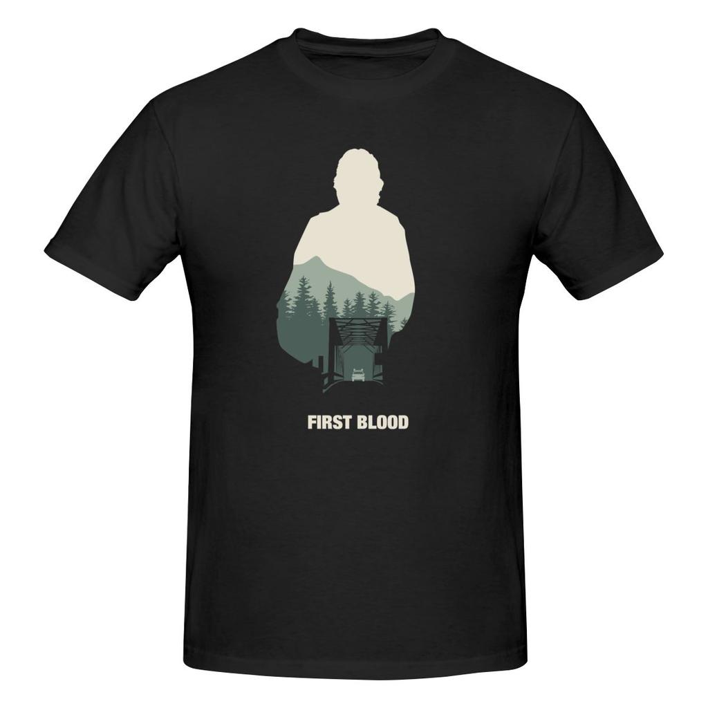 Funny First Blood Rambo Minimal Art Graphic Unisexs Tshirt Printed Tops are loose and slim fit Womens Tshirts