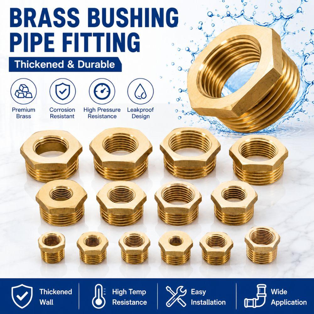 Brass Brass Hex Bushing 1/8 1/4 3/8 1/2 3/4 Water Gas Adapter Coupler Reducer Pipe Fitting