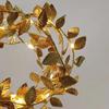 2m LED Gold Color Leaves String Lights for Wedding Birthday Party Decoration Home Wall Decor Outdoor Garden Artificial Plant Vine Light