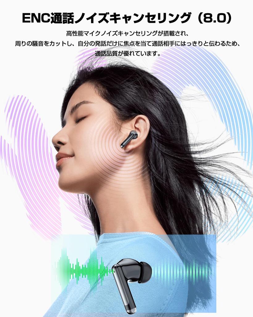 Новая модель 2025 года с и Низкие Беспроводные Bluetooth-наушники с LED Двойное ENC Шумоподавление Звук Karuna 35 часов музыки Совместимость с Идеально для