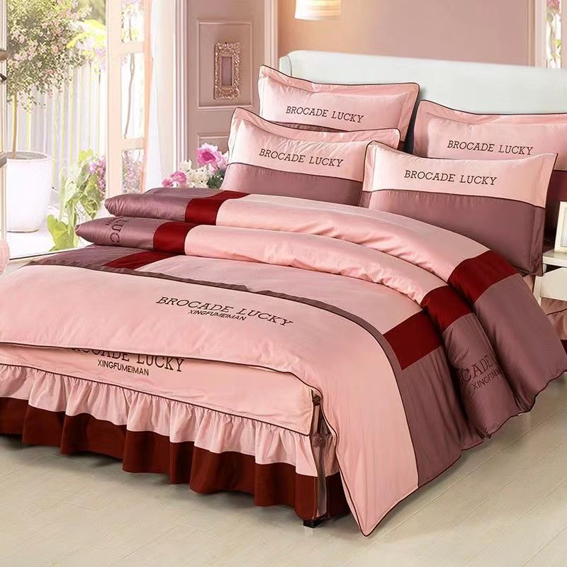 Простыня King Size/Queen Size/Twin Size, пододеяльник, наволочка, комплект из четырех предметов, утолщение, простое постельное белье для спальни, высокое качество