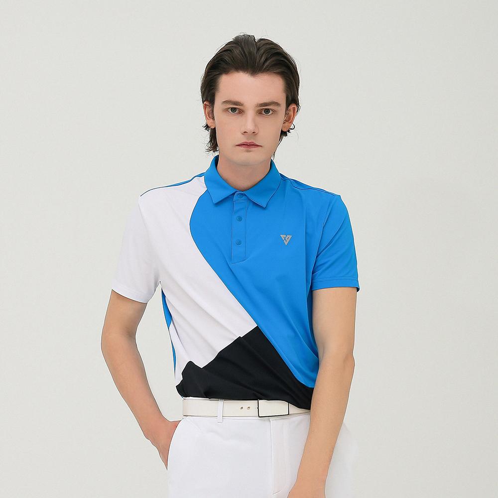 CREVE9 Geometric Color Polo Shirt
