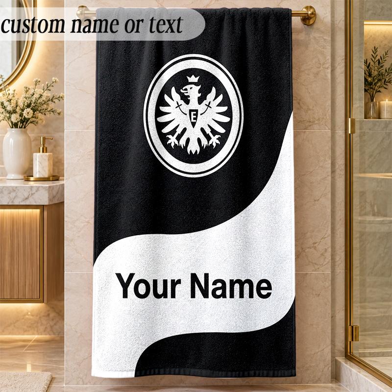 Beach TowelEintracht Frankfurt Custom Name Text Personalized Soft Towel for Beach Pool Indoor Home Decor Gift