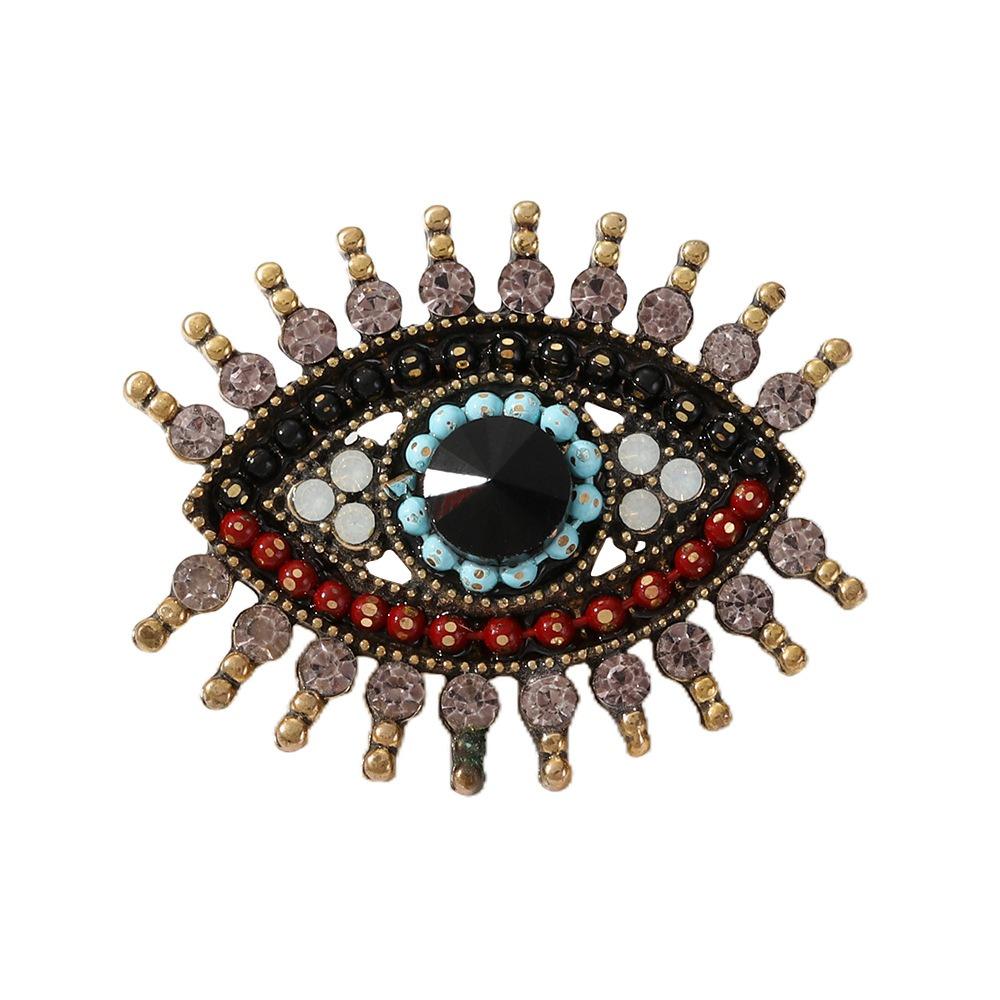Decoration Luxury Badge Pin Crystal Pendant Rhinestone Eye Brooches Devil Eye Brooch Pin  Gifts