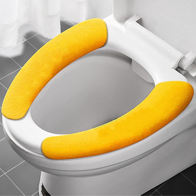 Washroom Washable Sticky Toilet Mat Seat Cover Pad Household Soft Plus Cashmere Toilet Seat Cover