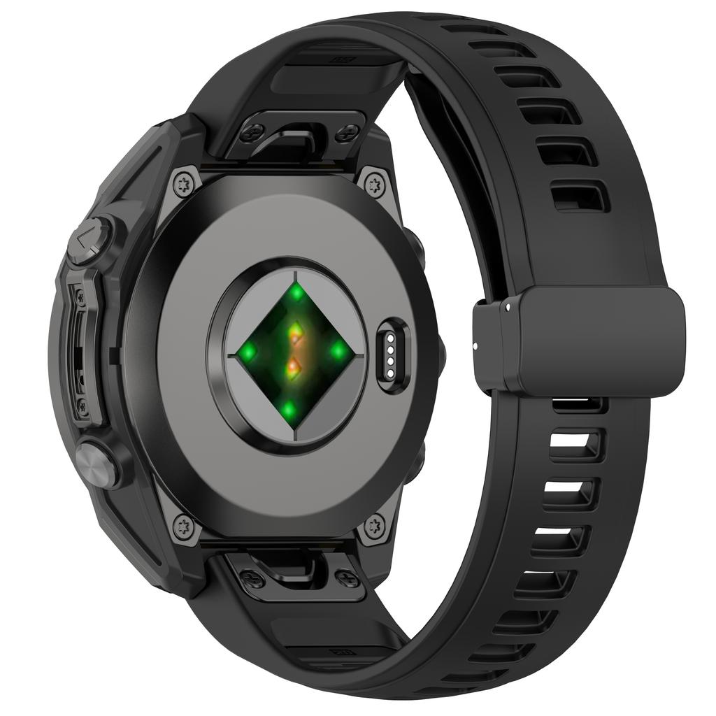 Ремешок для часов 20 мм для Garmin Fenix 8 43 мм/Descent MK3i/Fenix 7S Дышащий силиконовый ремешок с магнитной складной застежкой