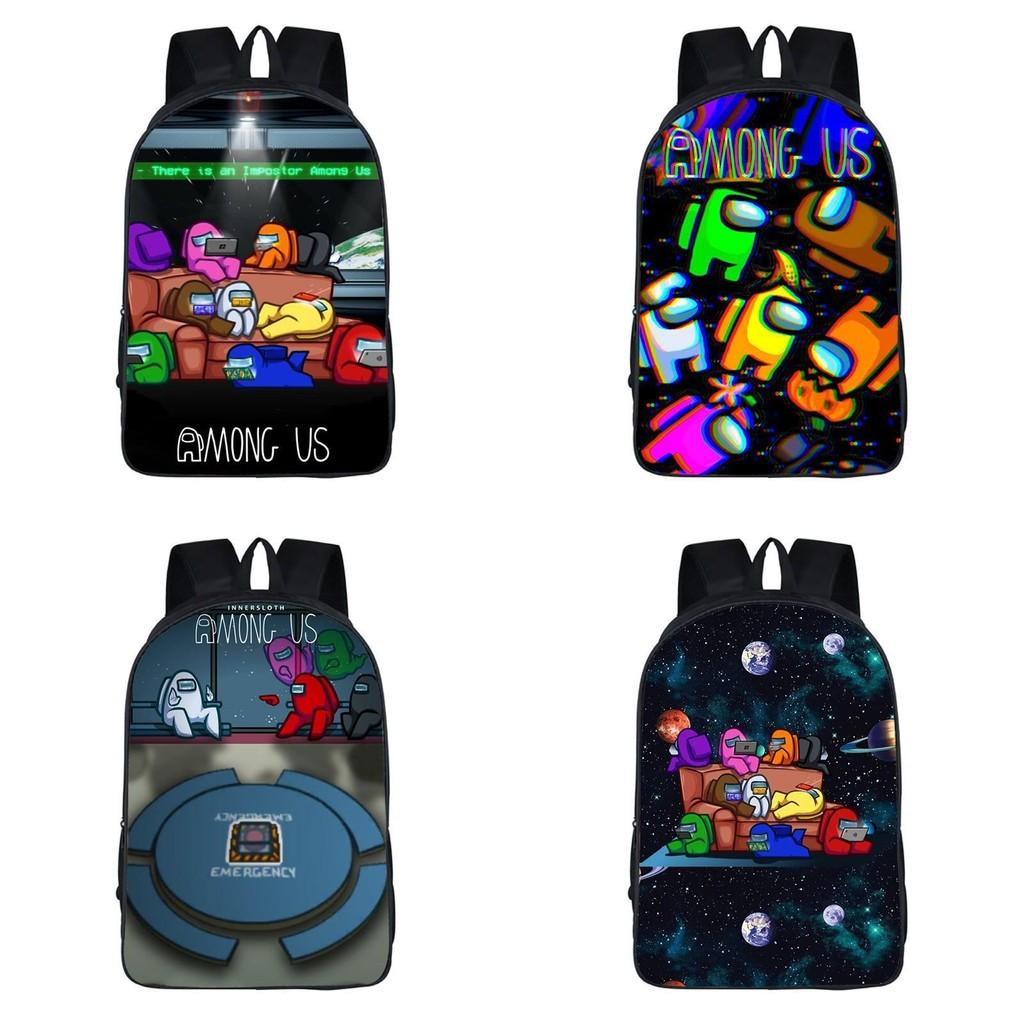 Детский школьный рюкзак Among Us из ткани Оксфорд с дышащим дизайном для учеников начальной школы