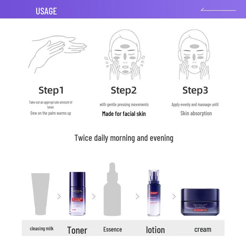 L'Oréal Hyaluronic Acid Shampoo & Anti-Wrinkle Cream 3-Piece Gift Set