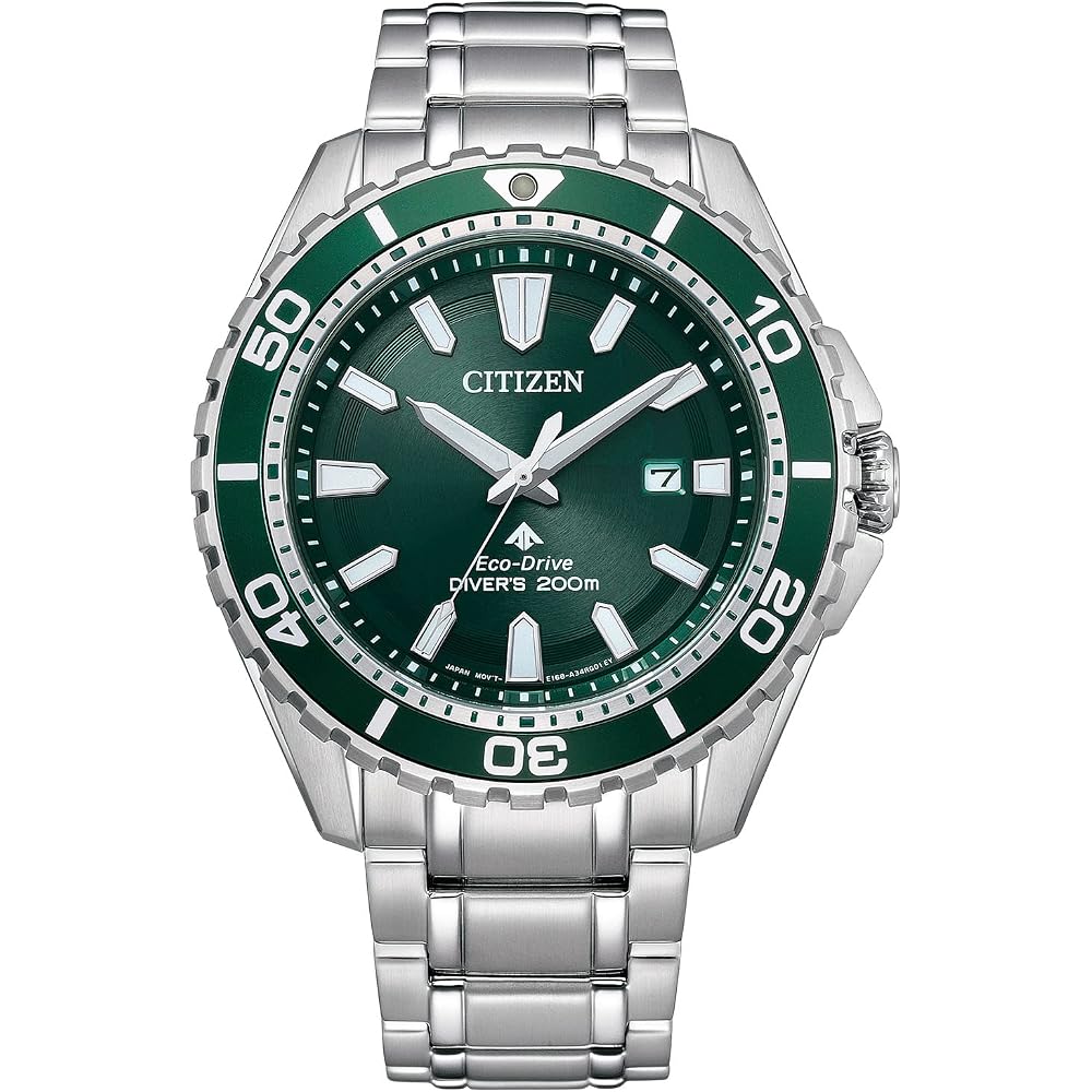 Мужские часы Citizen Promaster BN0199-53X Eco-Drive, водонепроницаемость 200 м, серебристо-зеленые