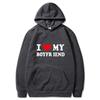 Cross Border E-commerce Casual European Size I Love My Girlfriend Printed Hooded Sweatshirt Sports Gothic Winter Home Long Sleev