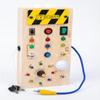 Интерактивная светодиодная деревянная развивающая доска: Детская развивающая игрушка с выключателями и розетками