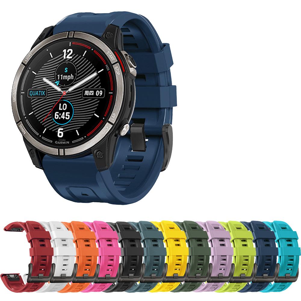 Силиконовый ремешок Quickfit 22 мм 26 мм для Garmin Tactix 7 Pro AMOLED Delta Bravo Браслет для умных часов Quatix 7 Pro Дышащий