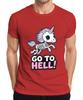Skeleton Unicorn Go To Hell Pastel Rainbow Mane Gothic T-Shirt-