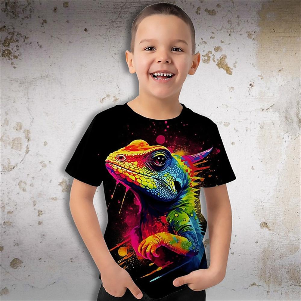 Динозавр 3D Печатный Смешной Футболка Дети Мальчики Девочки Мультфильм Повседневные Футболки Дети Подарочные Футболки На День Рождения Детская Одежда Лето