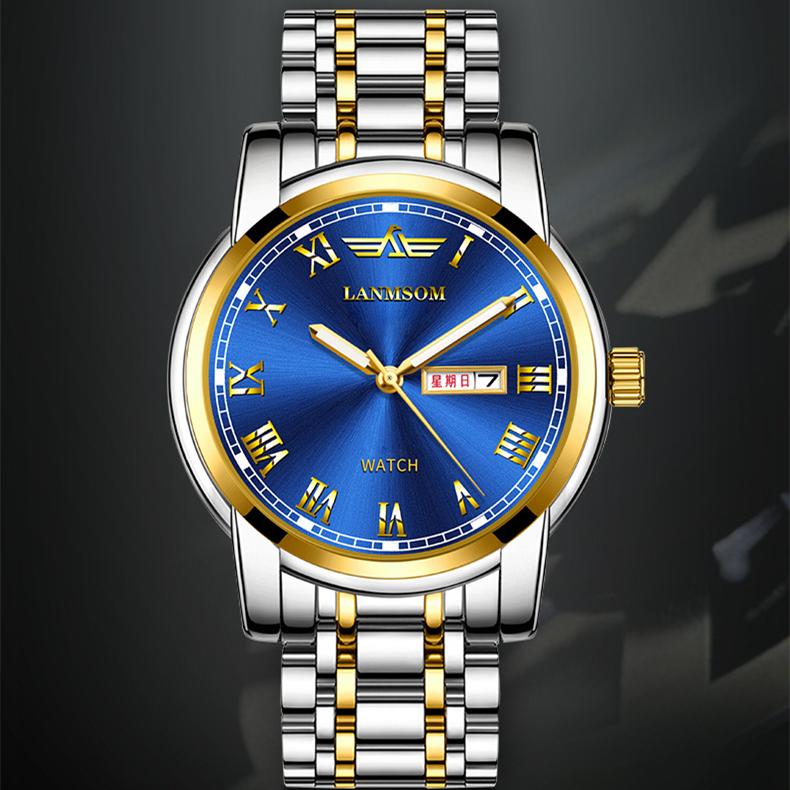 Новые роскошные мужские часы высшего бренда с коробкой, мужские кварцевые часы