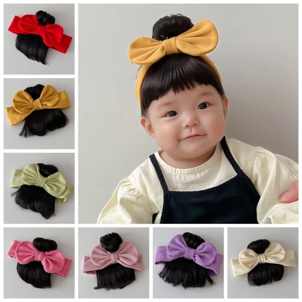 Cotton Baby Hair Bands Wig Cute Bangs Chignons Headband Newborn Wig Headband Photography Props