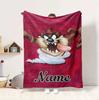 Custom Name Nightmare Cat Flannel Blanket Throw Blanket Soft Warm Sofa Bed home Decor Unique Gift