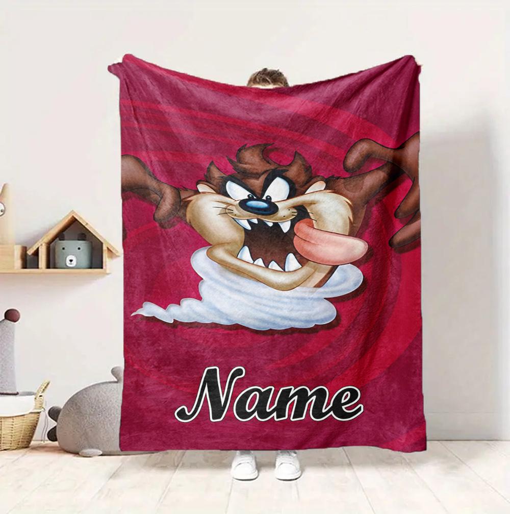 Custom Name Nightmare Cat Flannel Blanket Throw Blanket Soft Warm Sofa Bed home Decor Unique Gift