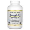 Omega 3-6-9, Omega 3 Fish Oil and Borage Seed Oil, Epa, Dha, Gla, Linoleic Acid, Natural Lemon Flavor, 180 Softgels