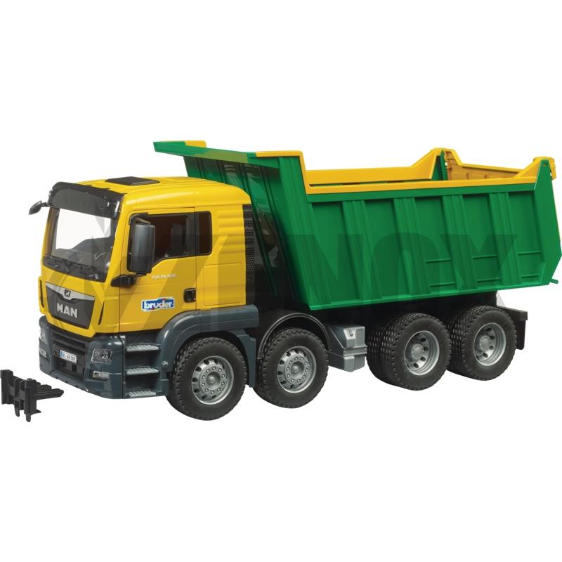 MAN TGS tipper truck green 1:16 553 x 185 x 240 from 3 years Bruder 03766