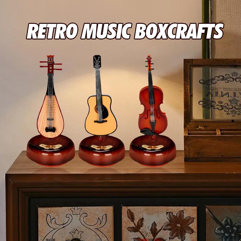 Музыкальная шкатулка в скандинавском стиле, фигурки, модель скрипки, миниатюрная креативная гитара, саксофон, музыкальная шкатулка, подарки, домашний декор, поделки