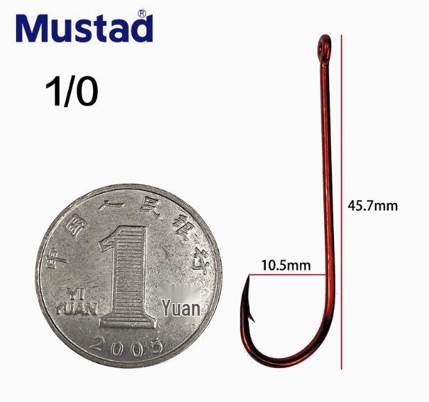 Крючок Mustad с длинным цевьем 90234 для угря и живой наживки - Мотыль и Рыболовный крючок