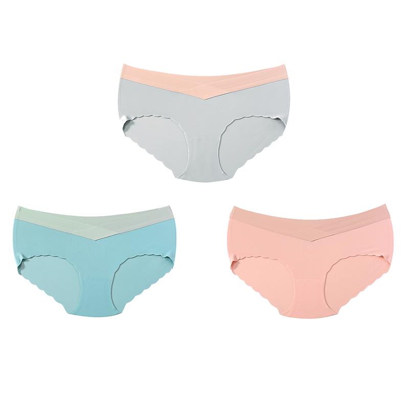 TERMEZY 3Pcs/lot Seamless Panties Ice Silk Female Comfort Underwear Women Low-Waist Briefs Large Size Maternity Panty Sexy Lingerie