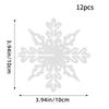 12 Pcs Pink Glitter Plastic Snowflake Ornaments 10cm Hollow Christmas Tree Hanging Decorations For Holiday Party Festival Supplies