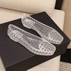 Jelly Slippers Women's Spring and Summer Outer Wear Crystal Hollow Square Head Slippers Lazy One Pedal Dancing Shoes