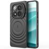 For Xiaomi Redmi Note 14 Pro 5G/Poco X7 5G Magnetic Case PC Kickstand Ripple Texture TPU Phone Cover