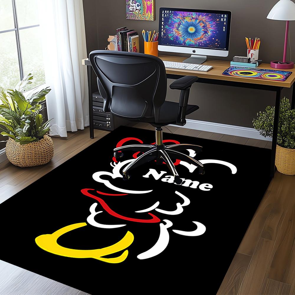 Custom Name Minnie Printed Carpet,Rug for Office Chair Living Room Bedroom Kitchen Room Decor Gifts.