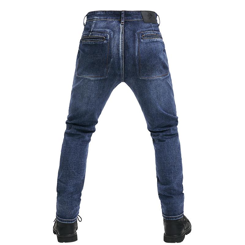 Cycling Pants For Men Motorcycle Anti Fall Rider Equipment Four Season Stretch Denim Military Green