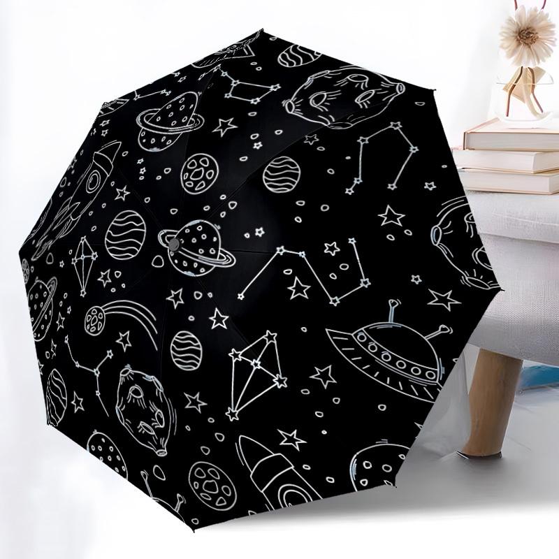 1pc Space Exploration Automatic Umbrella - Automatic Opening And Closing, Sturdy Iron Frame, Formal Occasions yy251018248