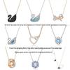 Ожерелье «Дьявольский глаз» от семьи Ши с кристаллами Swarovski и ярким кулоном в виде сердца-лебедя